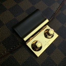 Replica Louis Vuitton Brown Damier Ebene Red Trim Croisette