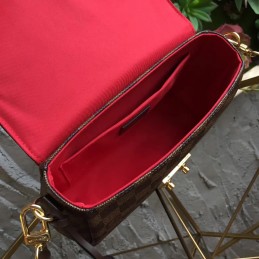 Replica Louis Vuitton Brown Damier Ebene Red Trim Croisette