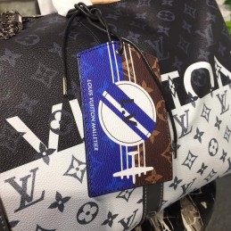 Replica Louis Vuitton White Savane Chapman Keepall Bandouliere 55