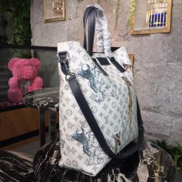 Replica Louis Vuitton White Savane Chapman Tote