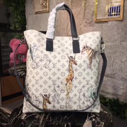 Replica Louis Vuitton White Savane Chapman Tote