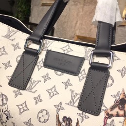 Replica Louis Vuitton White Savane Chapman Tote