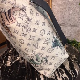 Replica Louis Vuitton White Savane Chapman Tote