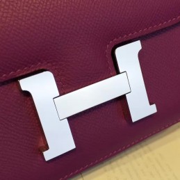 Replica Hermes Purple Constance Mini 18 Palladium Hardware Bag