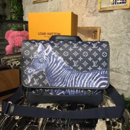 Replica Louis Vuitton Black Monogram Zebra Savane Chapman Messenger