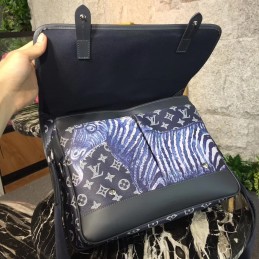 Replica Louis Vuitton Black Monogram Zebra Savane Chapman Messenger