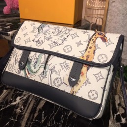 Replica Louis Vuitton White Savane Chapman Messenger PM