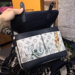 Replica Louis Vuitton White Savane Chapman Messenger PM