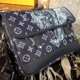 Replica Louis Vuitton Black Monogram Tiger Savane Chapman Messenger PM