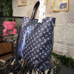 Replica Louis Vuitton Black Monogram Giraffe Savane Chapman Tote