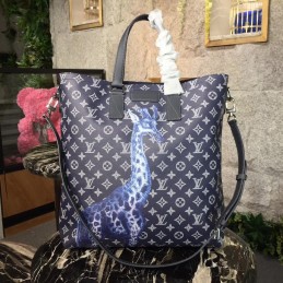 Replica Louis Vuitton Black Monogram Giraffe Savane Chapman Tote