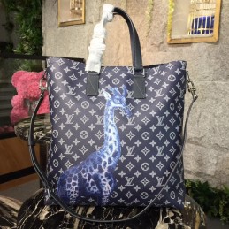 Replica Louis Vuitton Black Monogram Giraffe Savane Chapman Tote