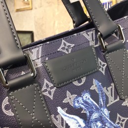 Replica Louis Vuitton Black Monogram Giraffe Savane Chapman Tote