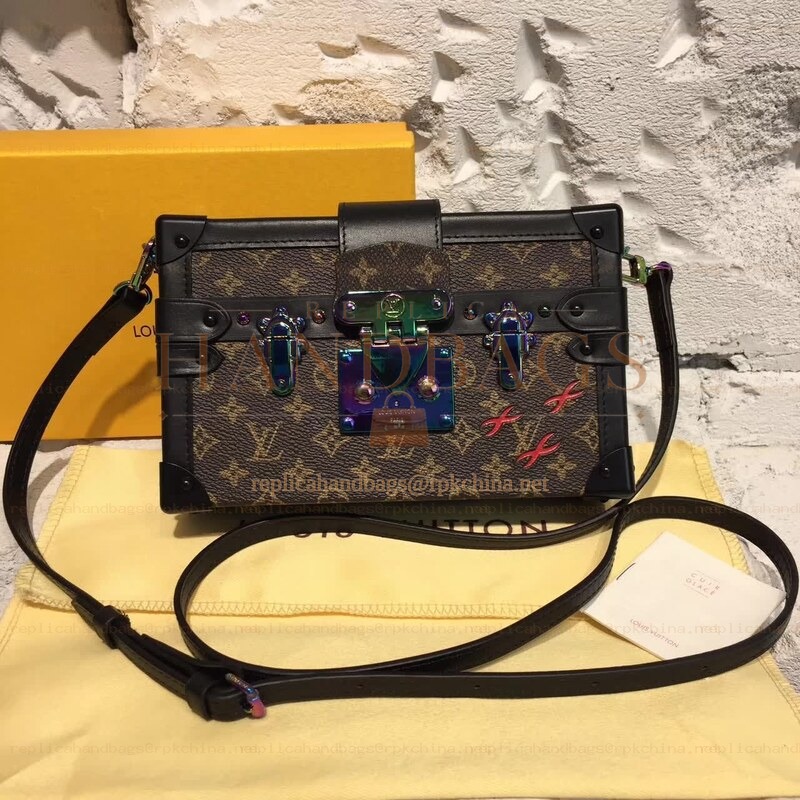 Replica Louis Vuitton Black Multicolor Graphic Petite Malle - Style 2