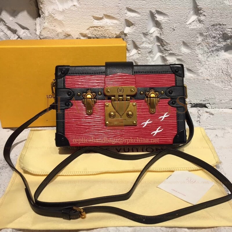 Replica Louis Vuitton Black Red Graphic Petite Malle - Style 2