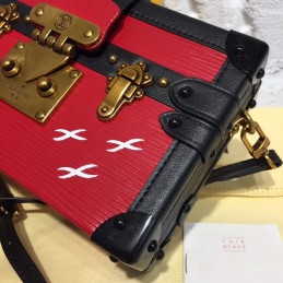 Replica Louis Vuitton Black Red Graphic Petite Malle - Style 2
