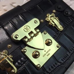 Replica Louis Vuitton Black Textured Petite Malle
