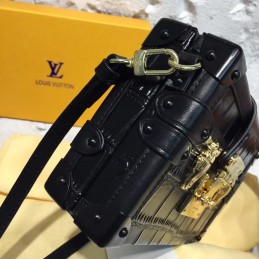 Replica Louis Vuitton Black Textured Petite Malle