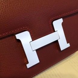 Replica Hermes Burgundy Constance Mini 18 Palladium Hardware Bag