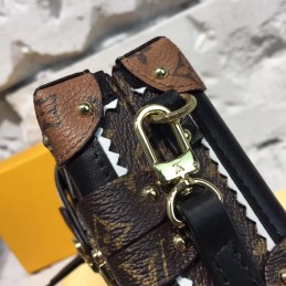Replica Louis Vuitton Brown Monogram Black Studded Petite Malle