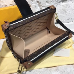 Replica Louis Vuitton Brown Monogram Black Studded Petite Malle