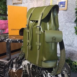 Replica Louis Vuitton Khaki Leather Christopher Backpack