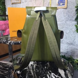 Replica Louis Vuitton Khaki Leather Christopher Backpack