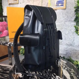 Replica Louis Vuitton Black Leather Supreme Christopher Backpack