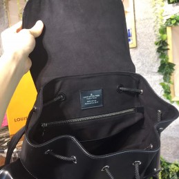 Replica Louis Vuitton Black Leather Supreme Christopher Backpack