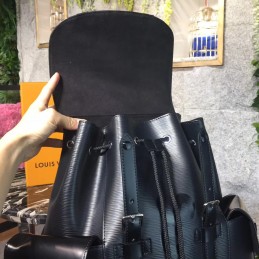 Replica Louis Vuitton Black Leather Supreme Christopher Backpack