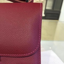 Replica Hermes Burgundy Constance Mini 18 Palladium Hardware Bag