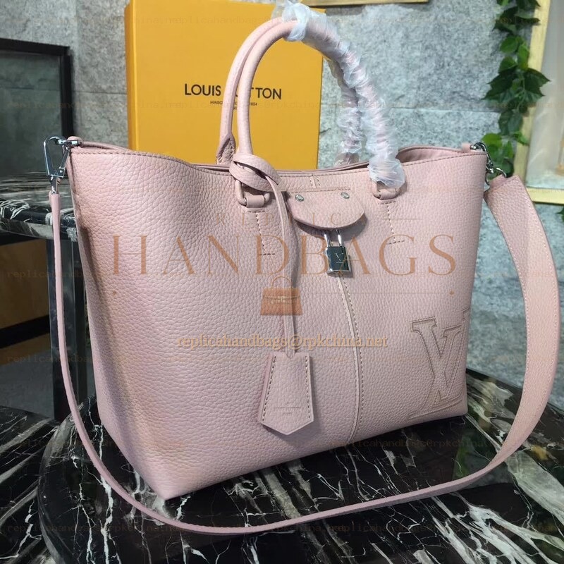 Replica Louis Vuitton Taupe Textured Silver Detail Pernelle