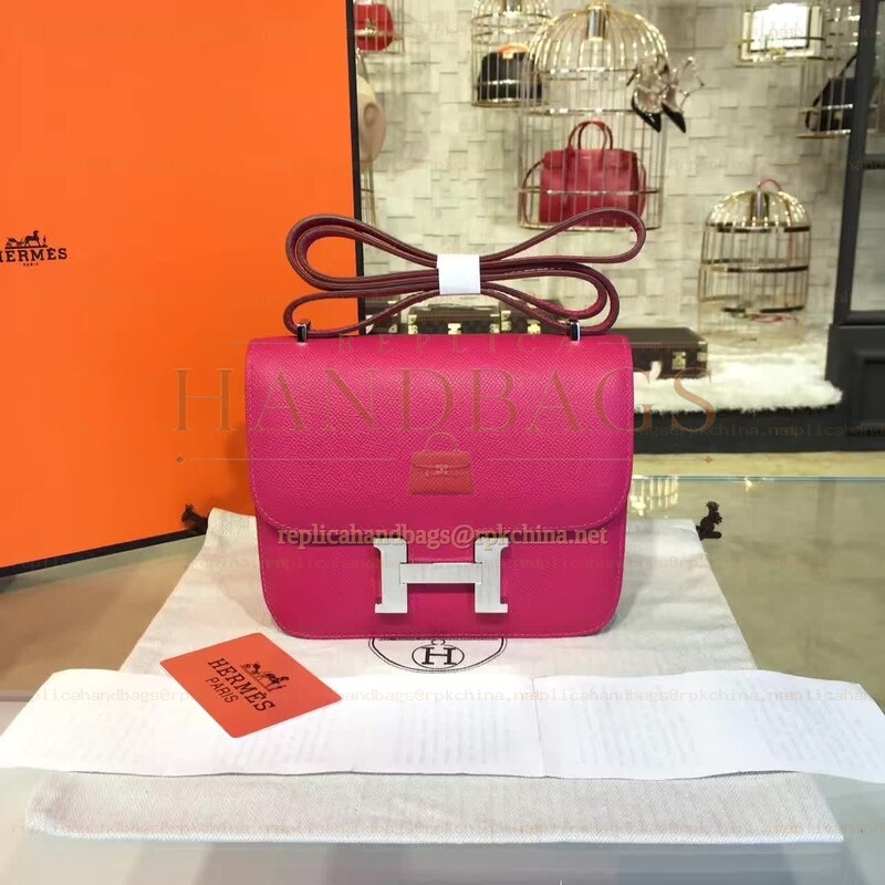 Replica Hermes Fuchsia Constance Mini 18 Palladium Hardware Bag
