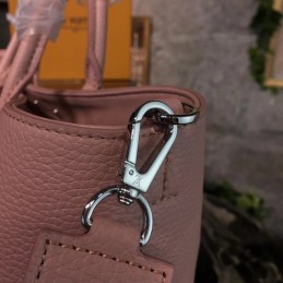 Replica Louis Vuitton Taupe Textured Silver Detail Pernelle