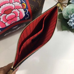 Replica Louis Vuitton Brown Monogram Red Interior Neverfull MM
