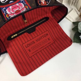 Replica Louis Vuitton Brown Monogram Red Interior Neverfull MM
