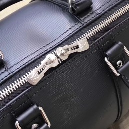 Replica Louis Vuitton Black Leather Supreme Keepall Bandouliere 45