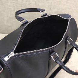 Replica Louis Vuitton Black Leather Supreme Keepall Bandouliere 45