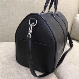 Replica Louis Vuitton Black Leather Supreme Keepall Bandouliere 45