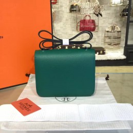 Replica Hermes Green Constance Mini 18 Palladium Hardware Bag
