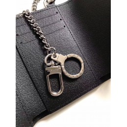 Replica Louis Vuitton Black Epi Leather Supreme Rivets Chain Compact Wallet