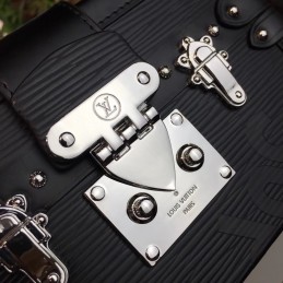 Replica Louis Vuitton Black Textured Studded Petite Malle