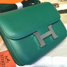 Replica Hermes Green Constance Mini 18 Palladium Hardware Bag