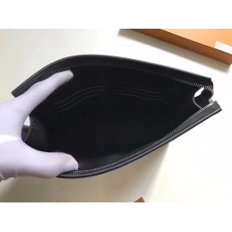 Replica Louis Vuitton Black Epi Leather Supreme Pochette Voyage MM Clutch