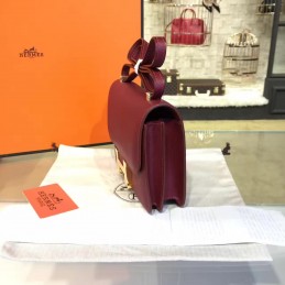 Replica Hermes Burgundy Constance Mini 18 Gold Hardware Bag
