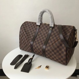 Replica Louis Vuitton Brown Damier Ebene Keepall Bandouliere 45