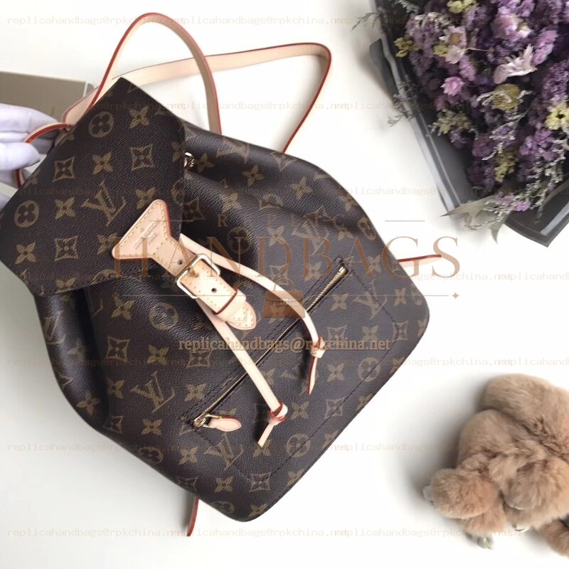 Replica Louis Vuitton Brown Monogram Beige Trim Sperone BB Backpack