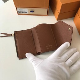 Replica Louis Vuitton Brown Monogram Black Snap Victorine Wallet