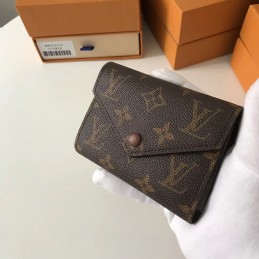 Replica Louis Vuitton Brown Monogram Black Snap Victorine Wallet