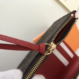 Replica Louis Vuitton Brown Monogram Red Snap Victorine Wallet